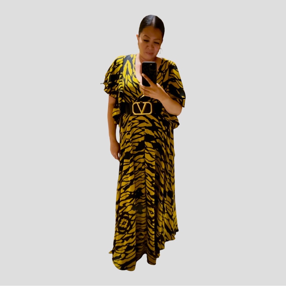 Gorgeous Yellow and Black flowy maxi dress.